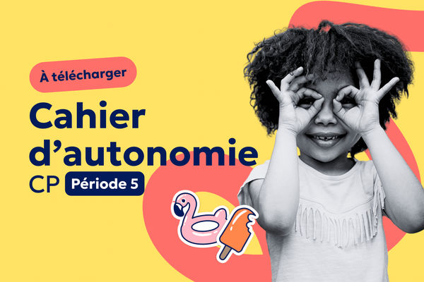 Aperçu Cahier d’autonomie CP : 20 fiches d’exercices pour la période 5 à imprimer ⛱️