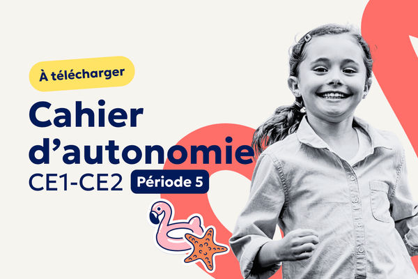Aperçu Cahier d’autonomie CE1-CE2 : 20 fiches d’exercices pour la période 5 à imprimer 🐚