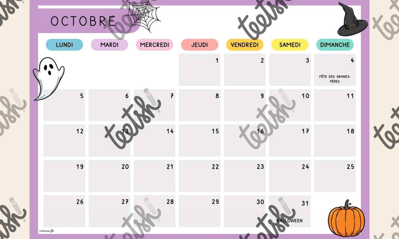 Aperçu calendrier Maitresse Flo Visuel 2