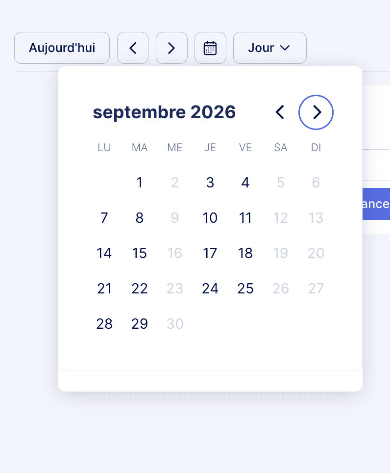 Calendrier du cahier journal
