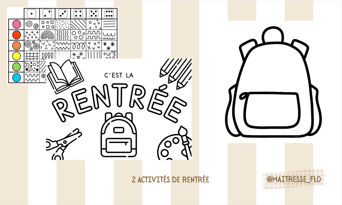 Activités de rentrée Maitresse Flo