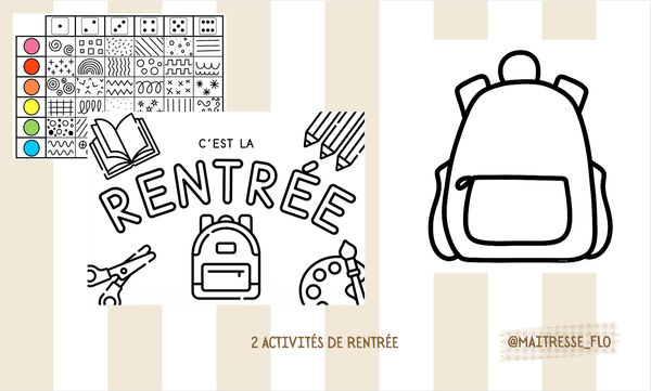 Activités de rentrée Maitresse Flo