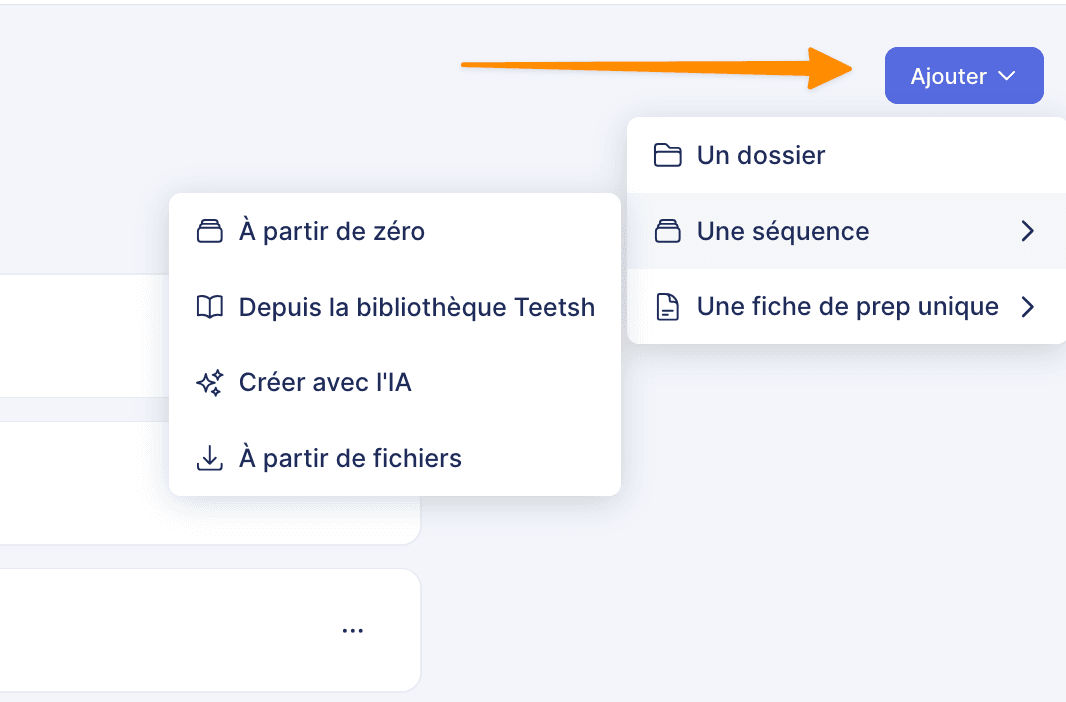 créer une fiche de prep dans Teetsh