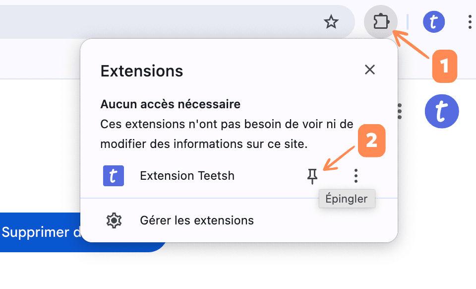 Aperçu Étapes pour épingler l