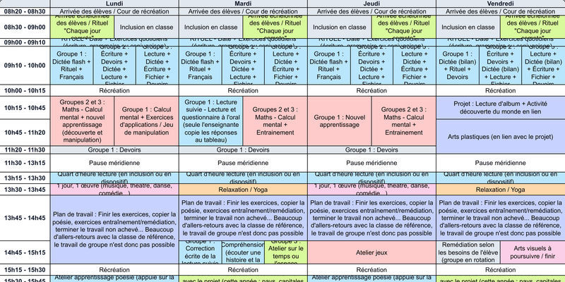 Aperçu Emploi du temps ULIS #01