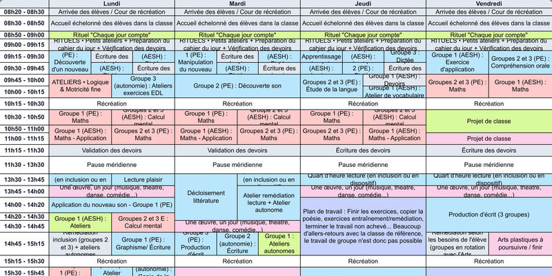 Aperçu Emploi du temps ULIS #02