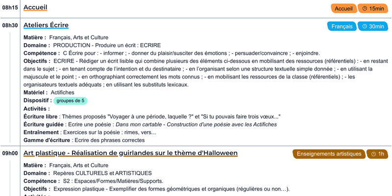 Exemple journal de classe P3-P4