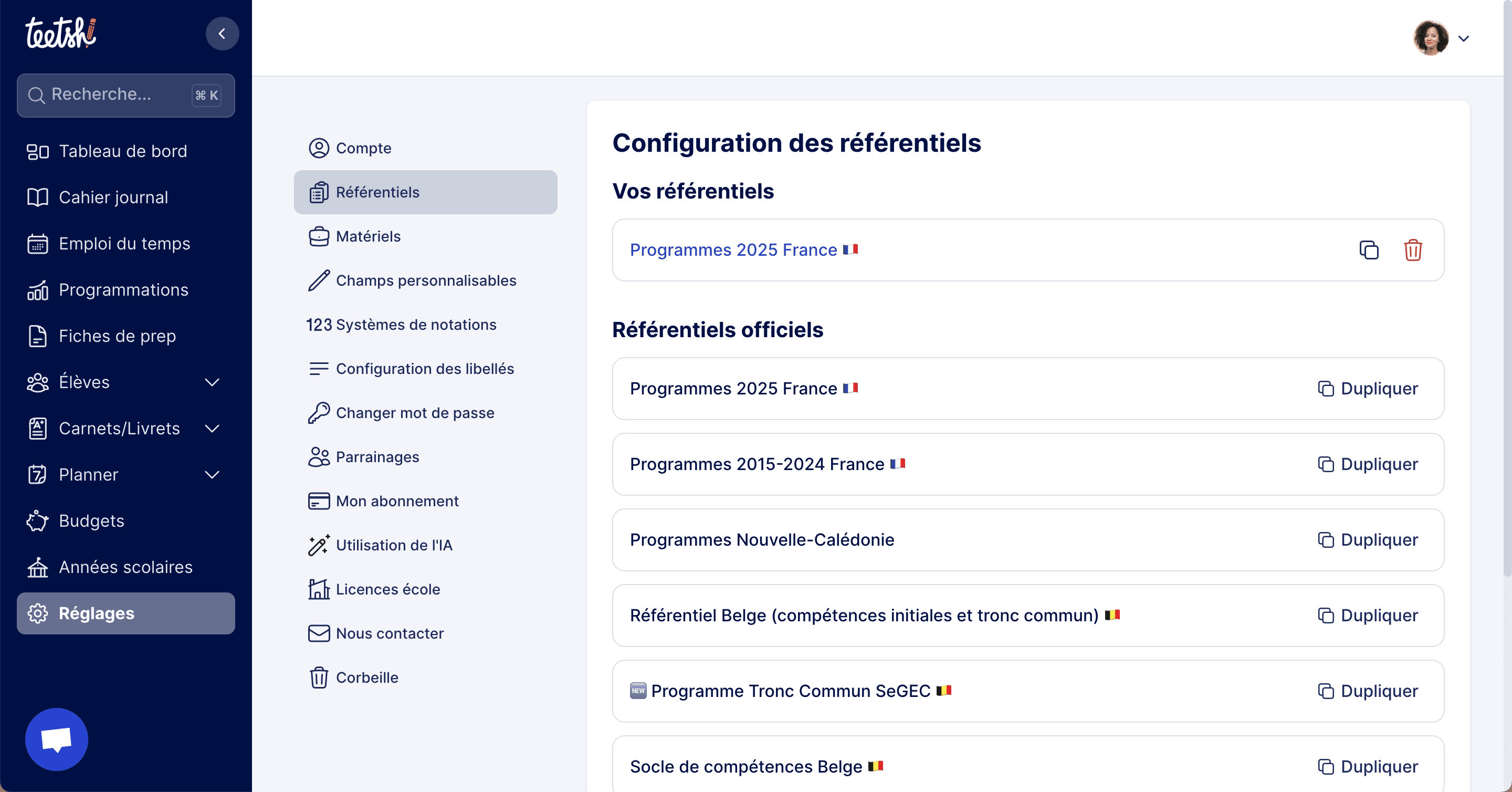 Aperçu Programmes 2025 préintégrés