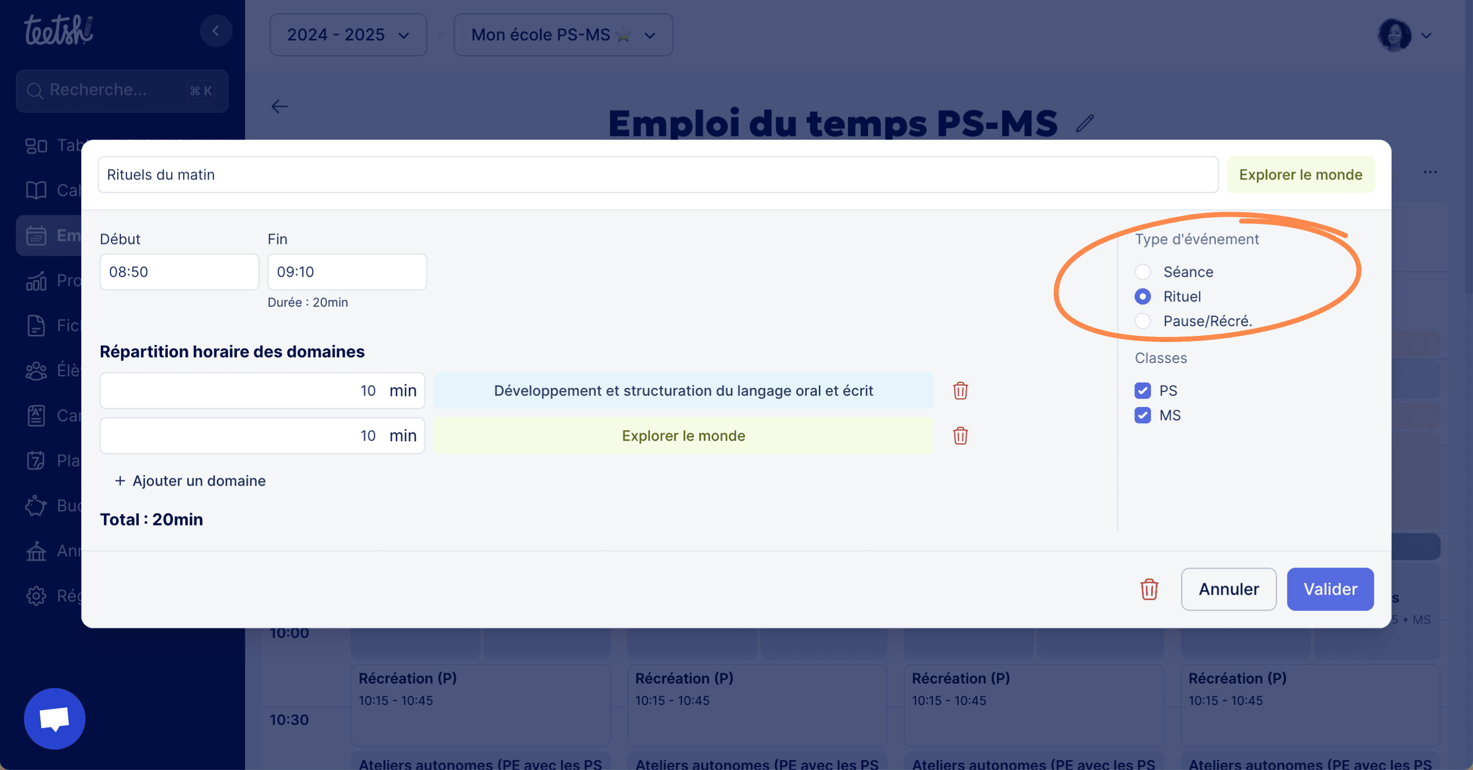 Aperçu Créer un rituel dans l’emploi du temps