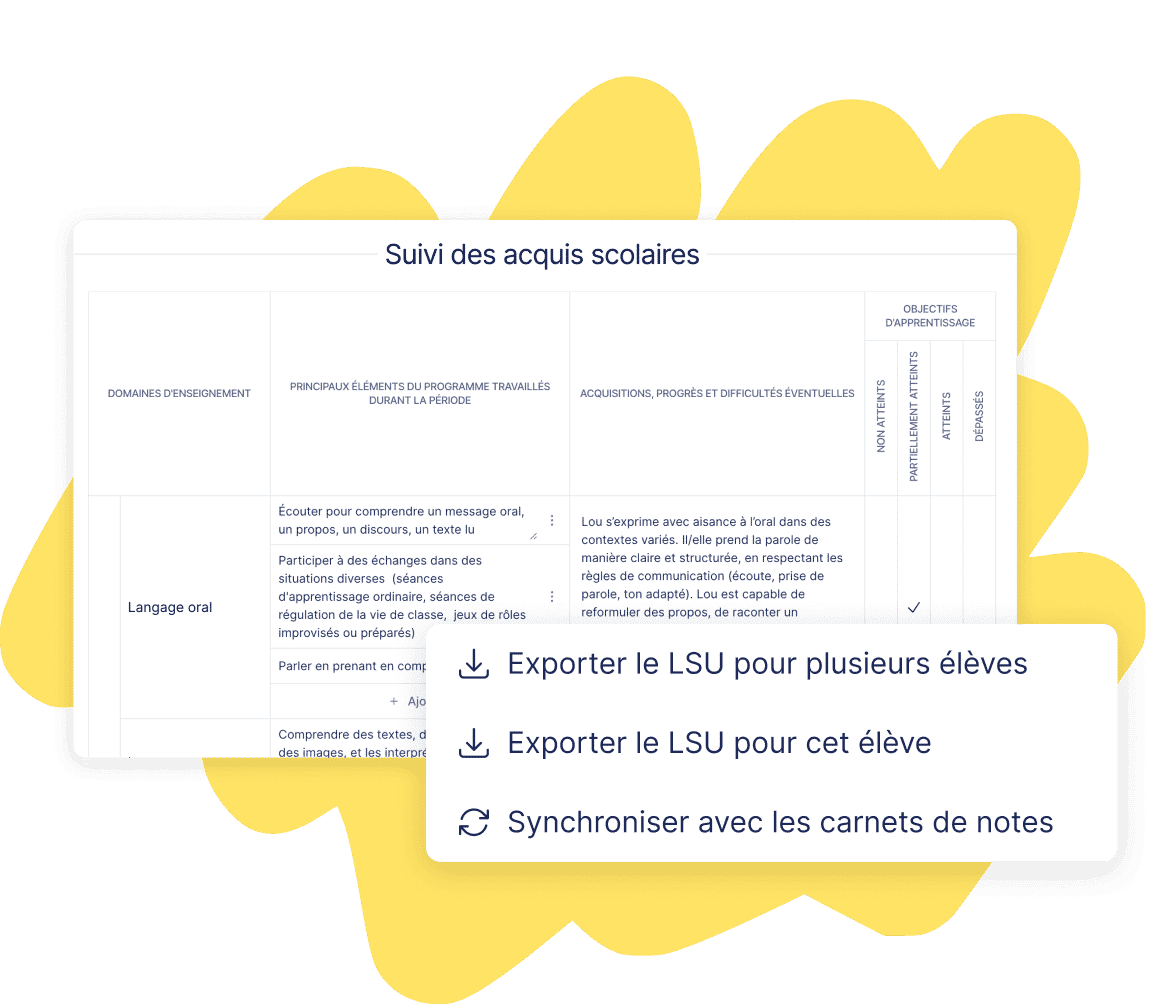 Aperçu - Export LSU - Teetsh