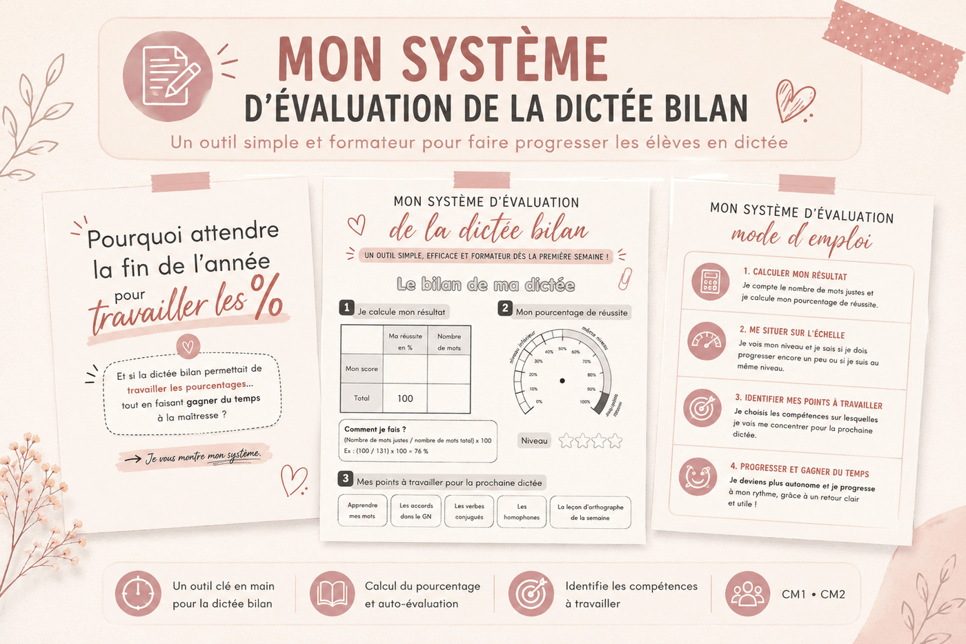 Aperçu Système d'évaluation dictée Madame Maitresse