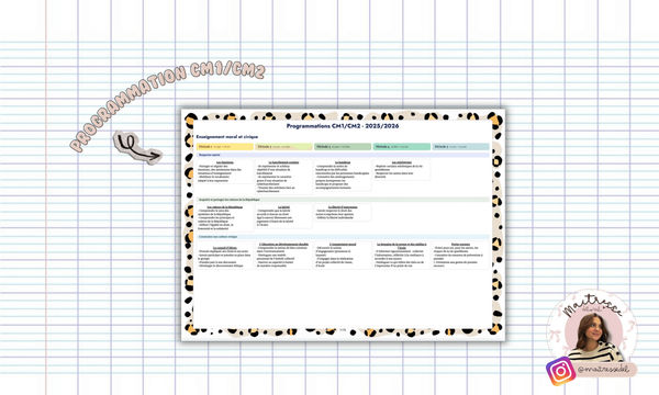 Programmation CM1 CM2 Maitresse Deb Vignette1