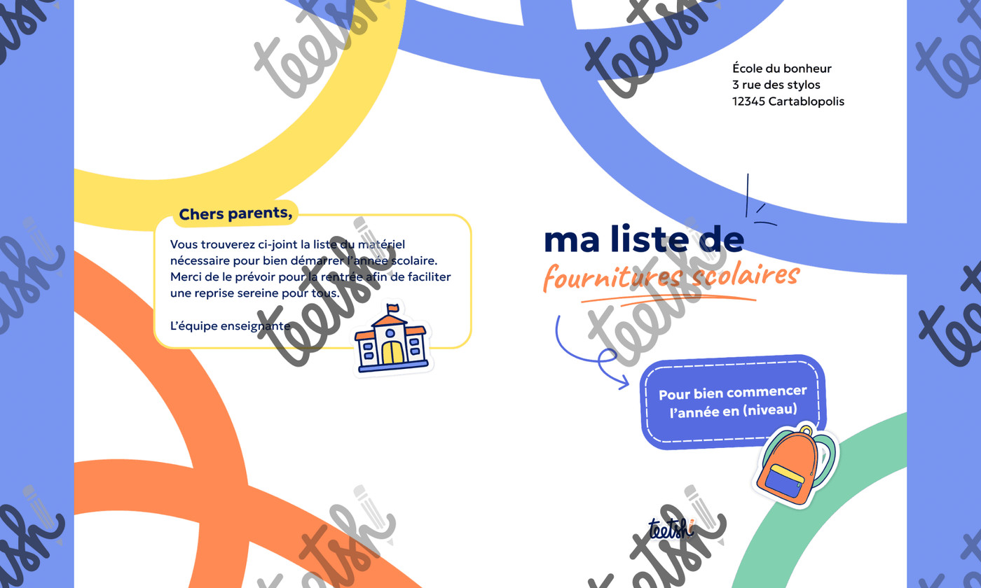 Aperçu Liste fournitures scolaires Teetsh - Visuel 2