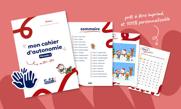 Aperçu Cahier d'autonomie Teetsh CE1 CE2 Période 2