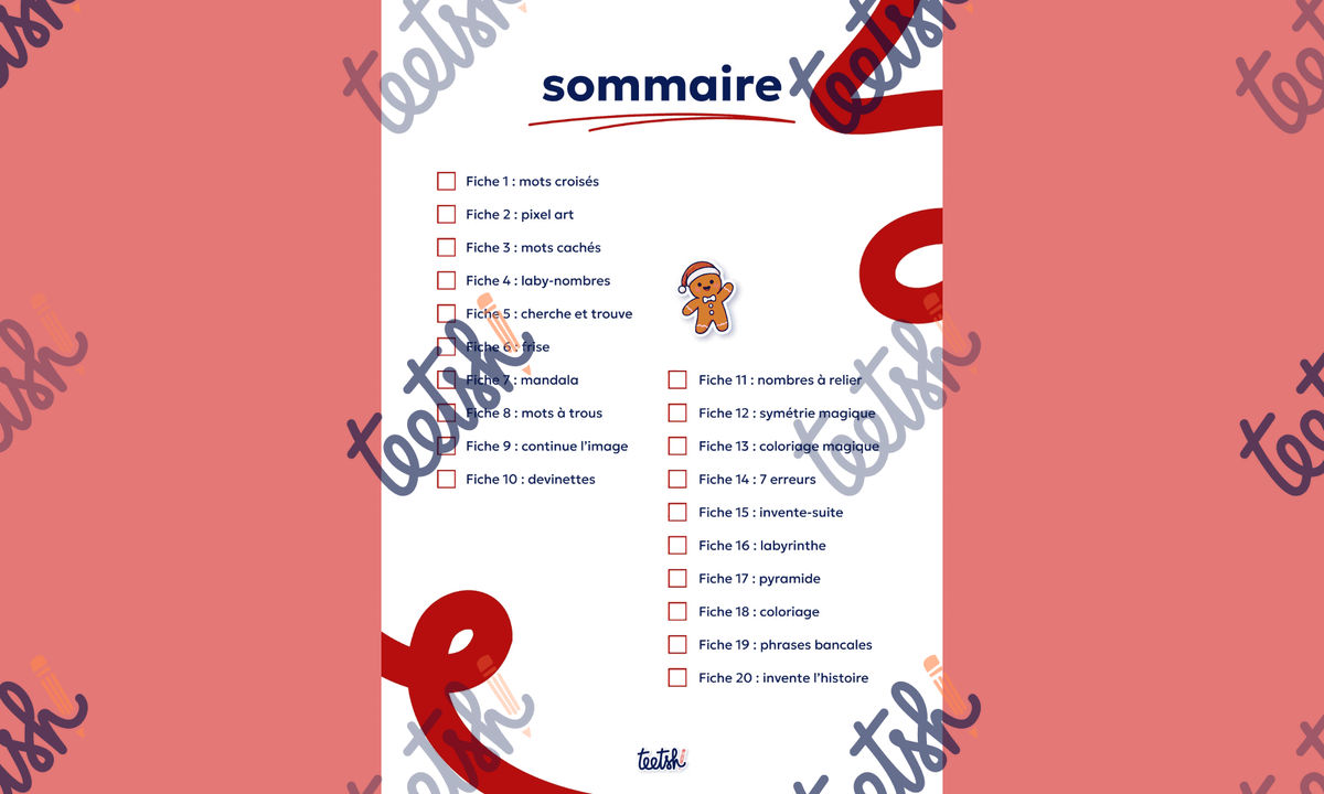 Aperçu Cahier d'autonomie Teetsh CE1 CE2 Période 2 - Sommaire