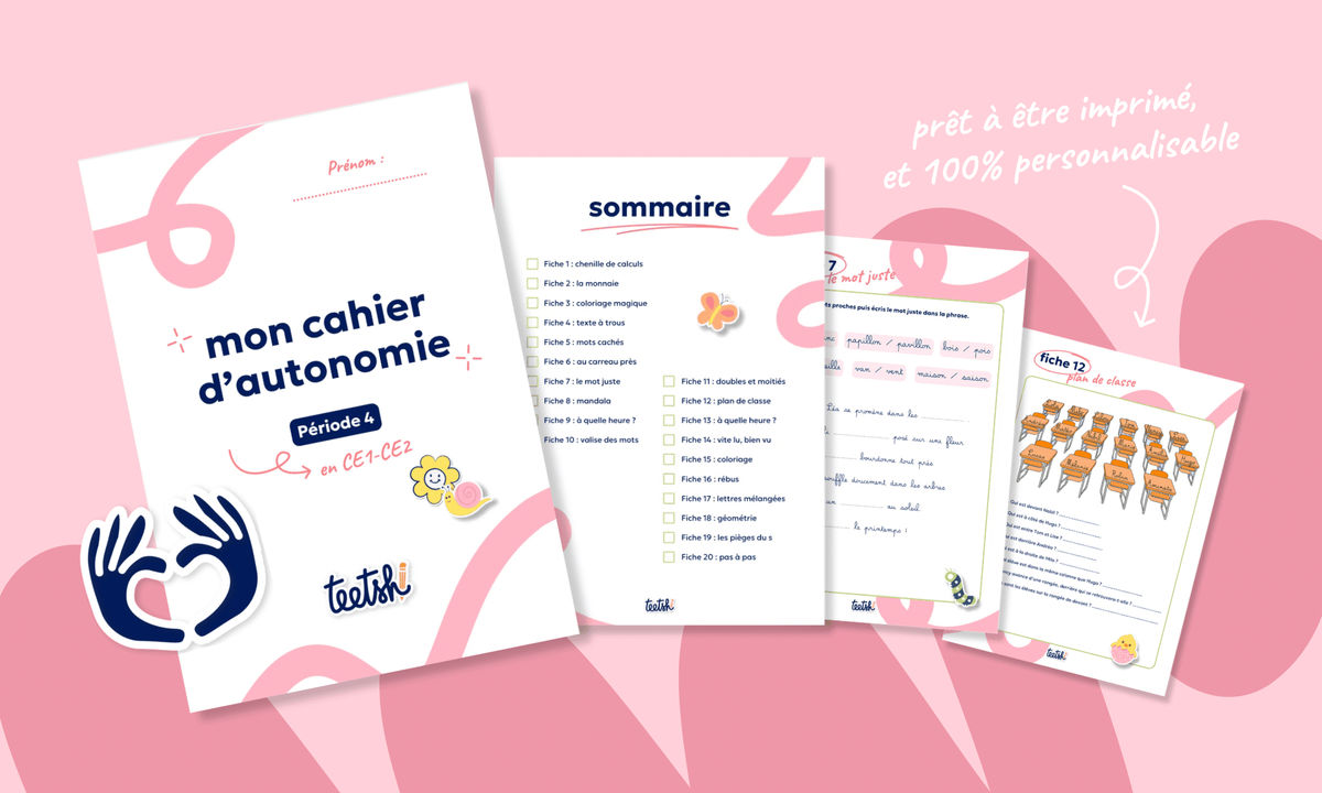 Aperçu Cahier d'autonomie Teetsh CE1 CE2 Période 4