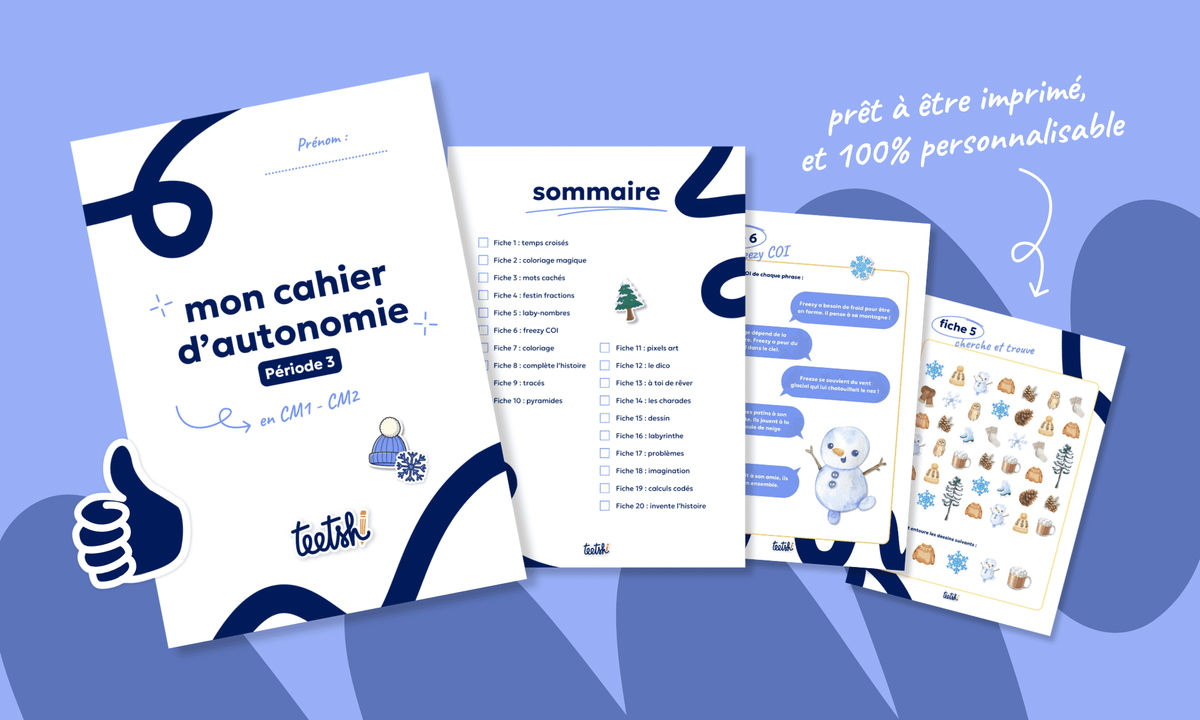 Aperçu Cahier d'autonomie Teetsh CM1 CM2 Période 3
