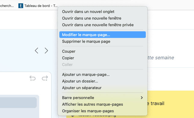 Modifier le marque-page / favori