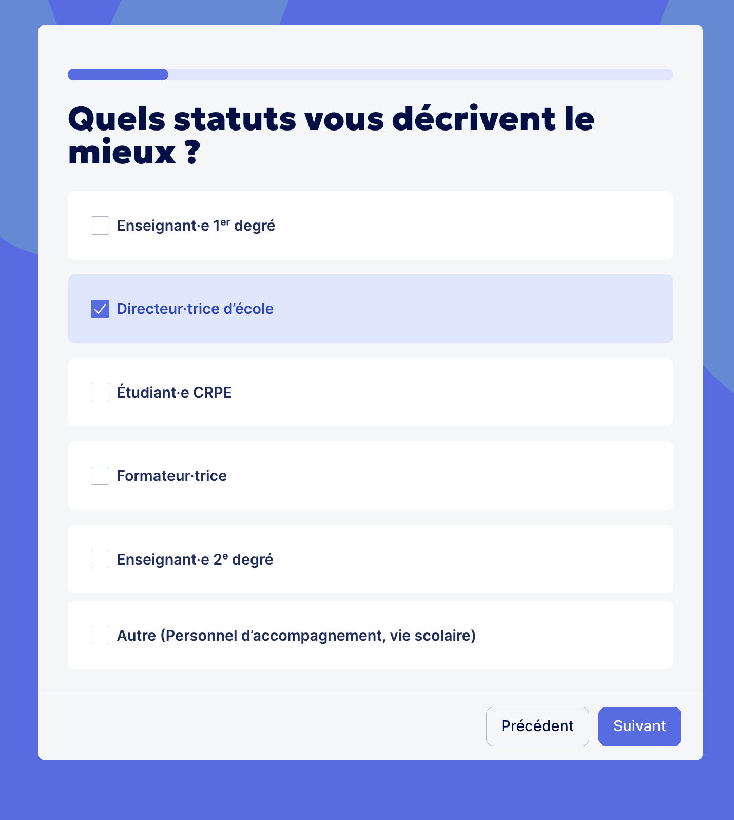 Choisir statut directeur·rice