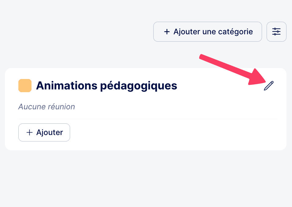 Bouton pour éditer une catégorie du planner