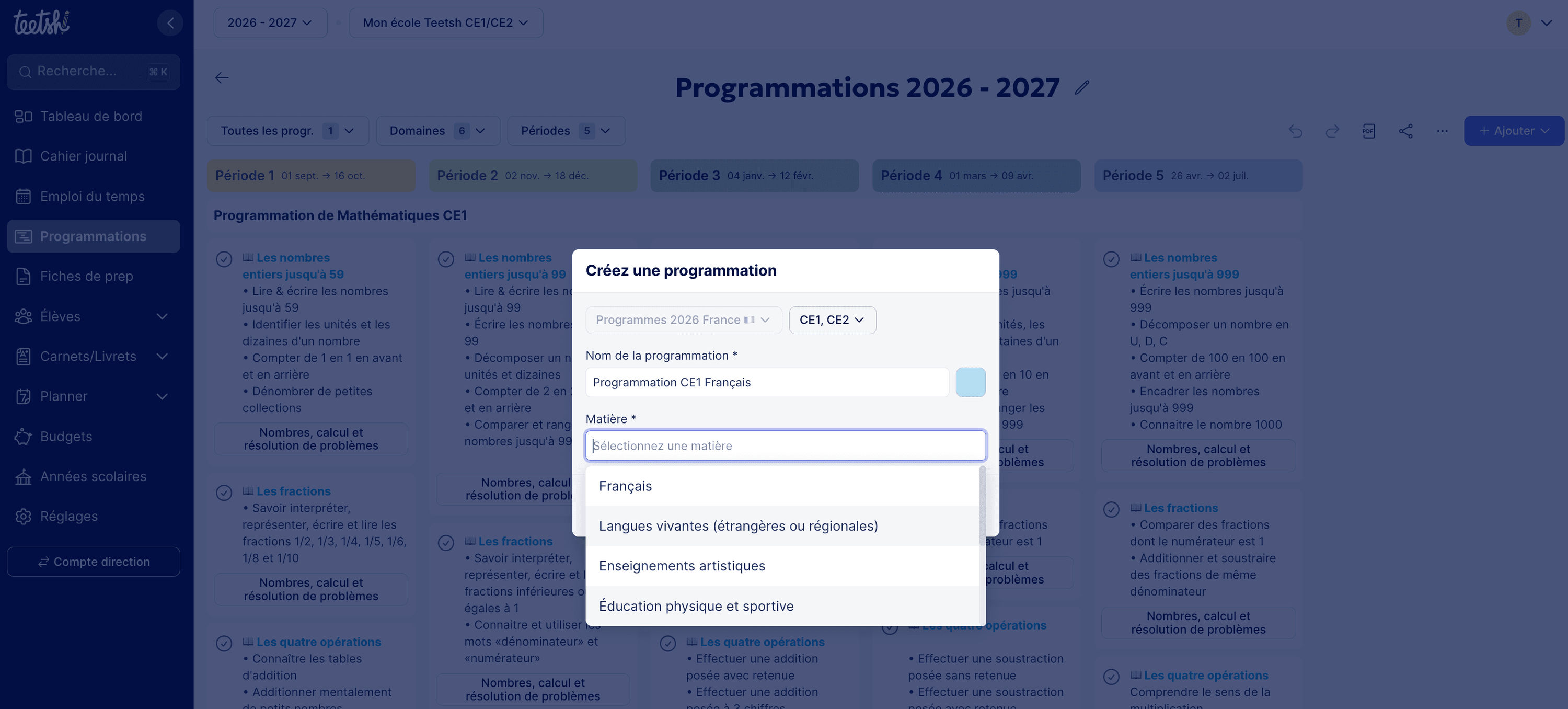 Créer une programmation à partir de zéro