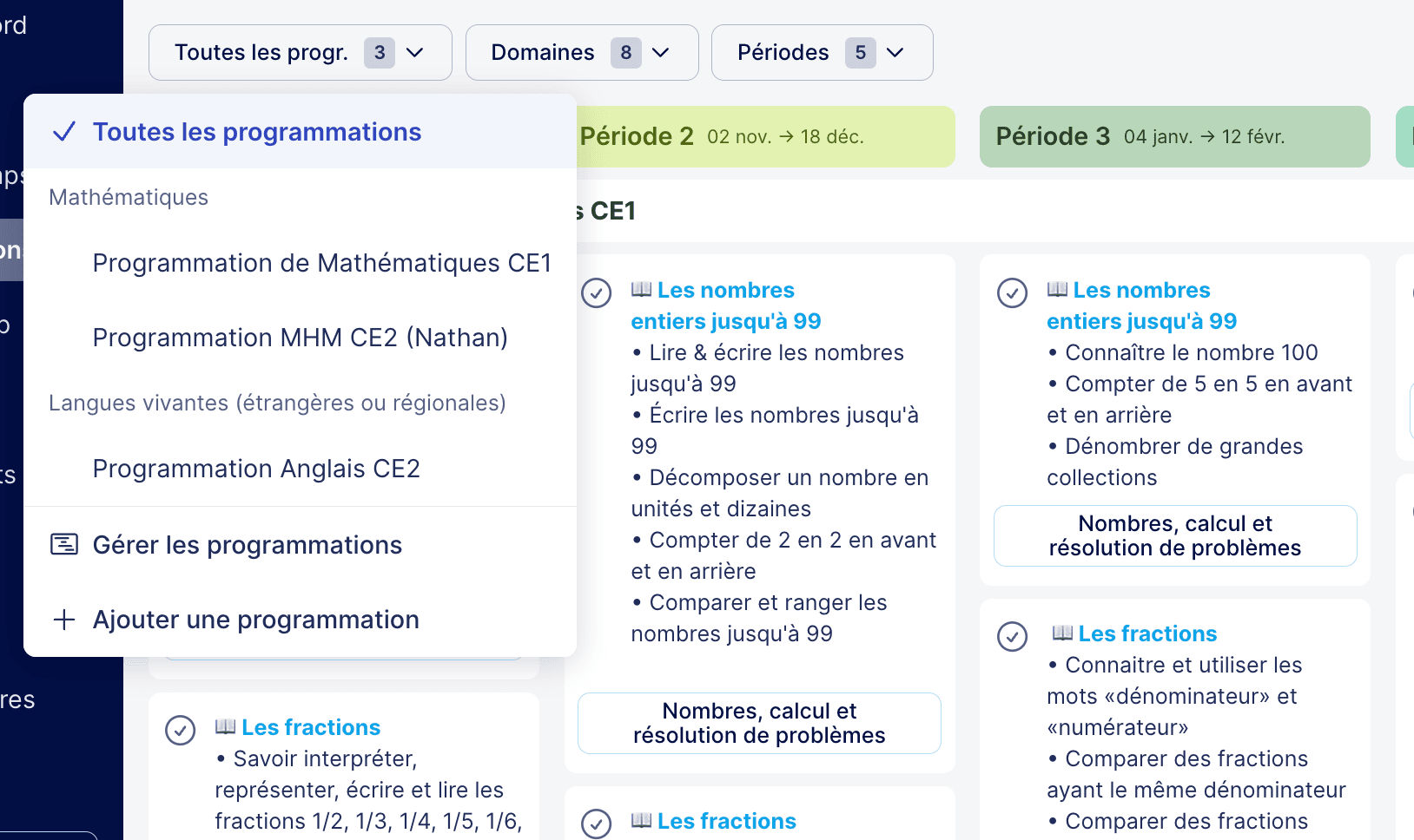 Configurer les filtres de la vue du classeur