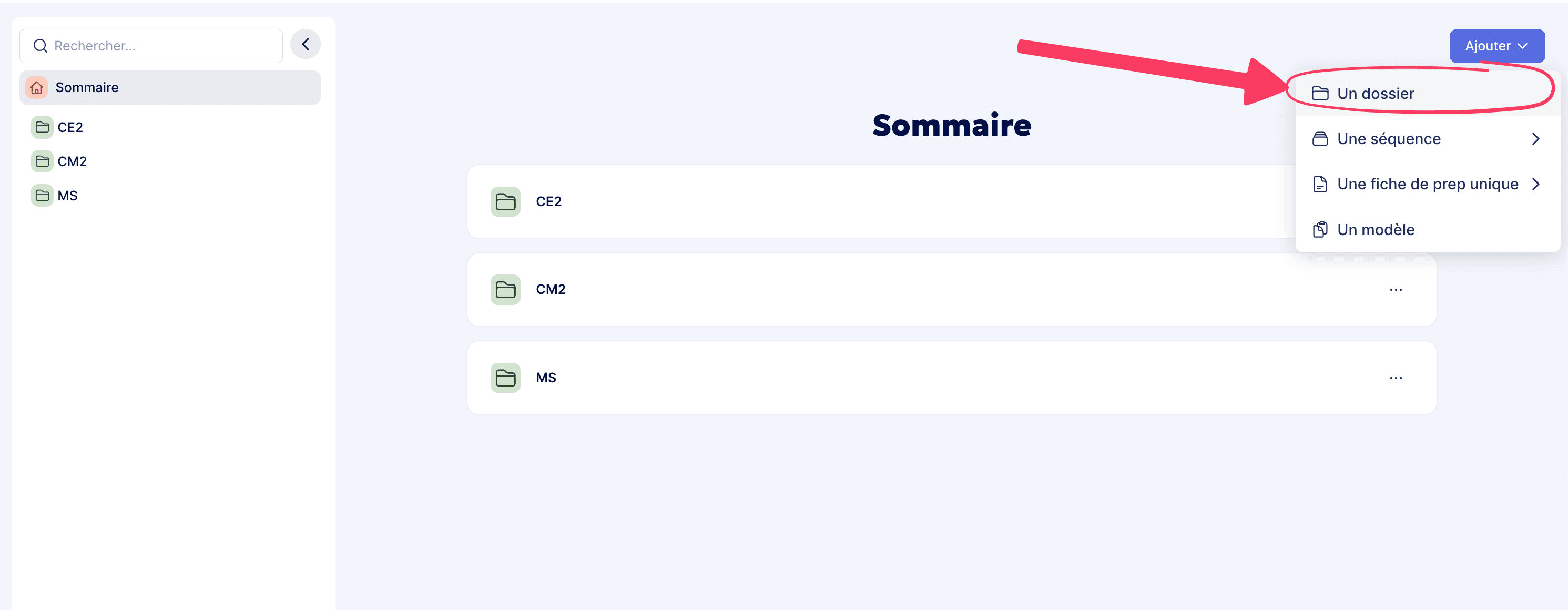 Créer un dossier pour organiser vos séquences