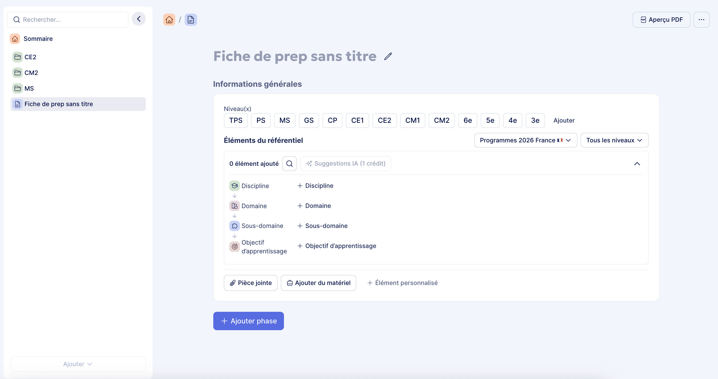 Ajouter une nouvelle séquence à partir de zéro