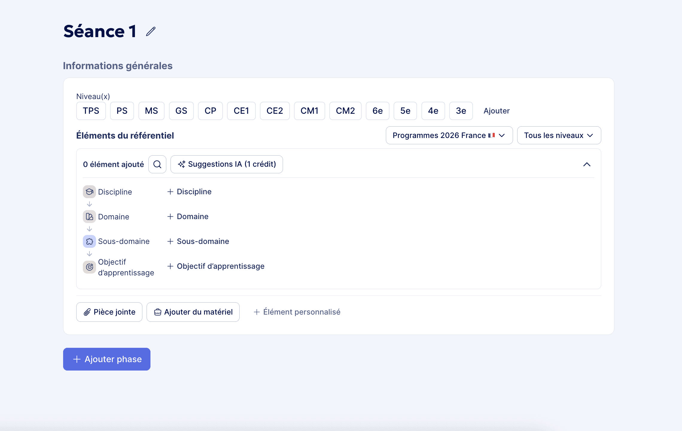 Créer une fiche de prep à partir de zéro