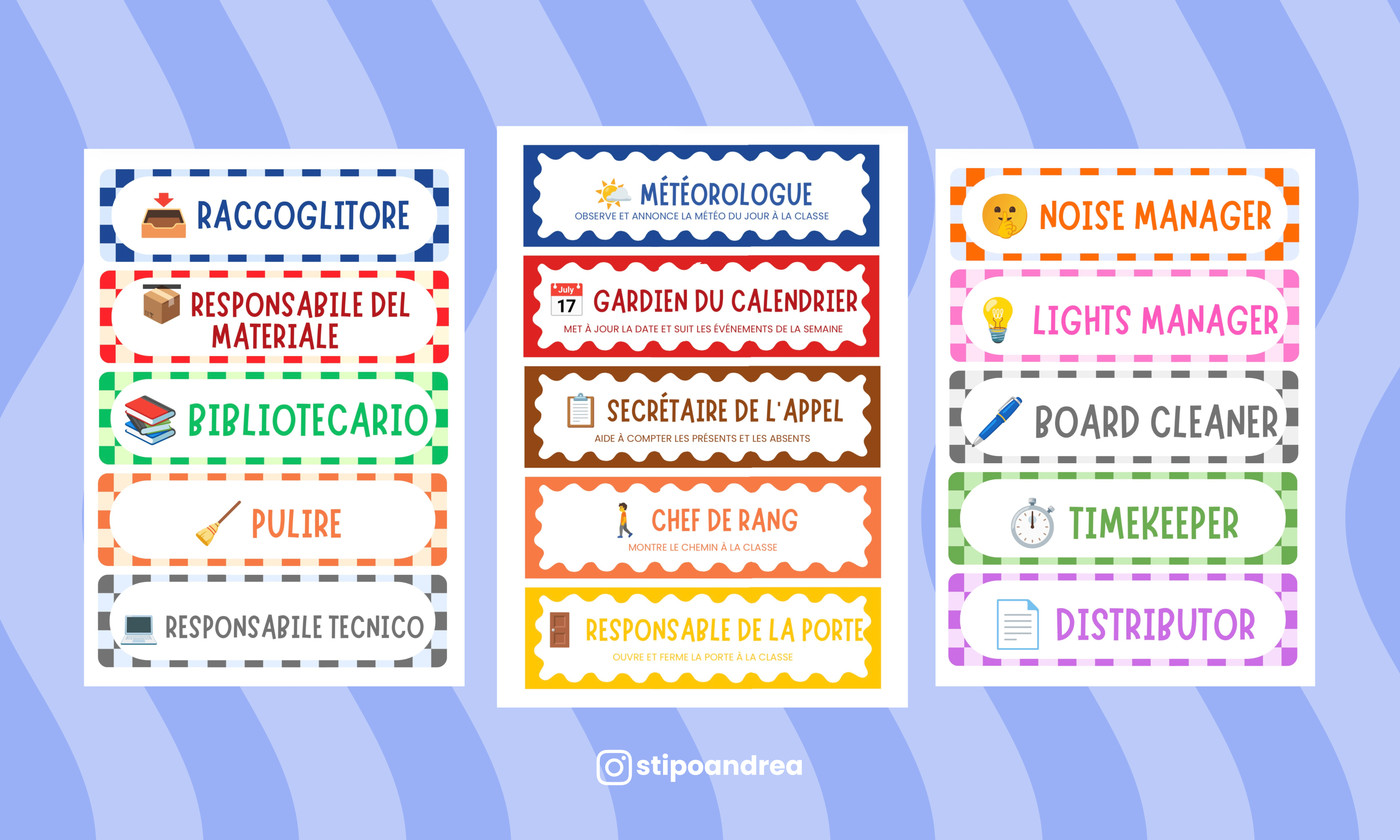 Étiquettes responsabilités • Cycle 2 & 3 🏷️
