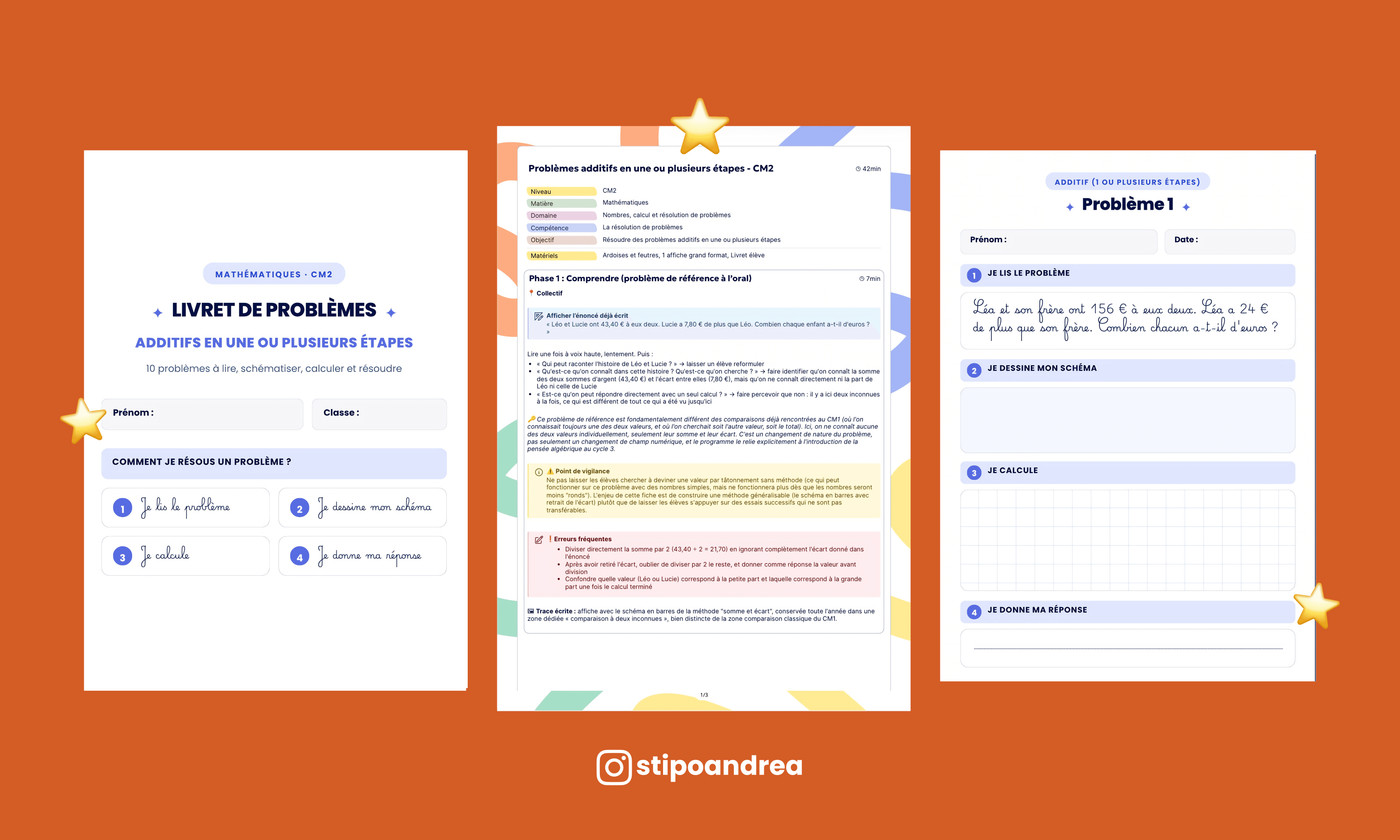 Aperçu problèmes maths à imprimer CM2
