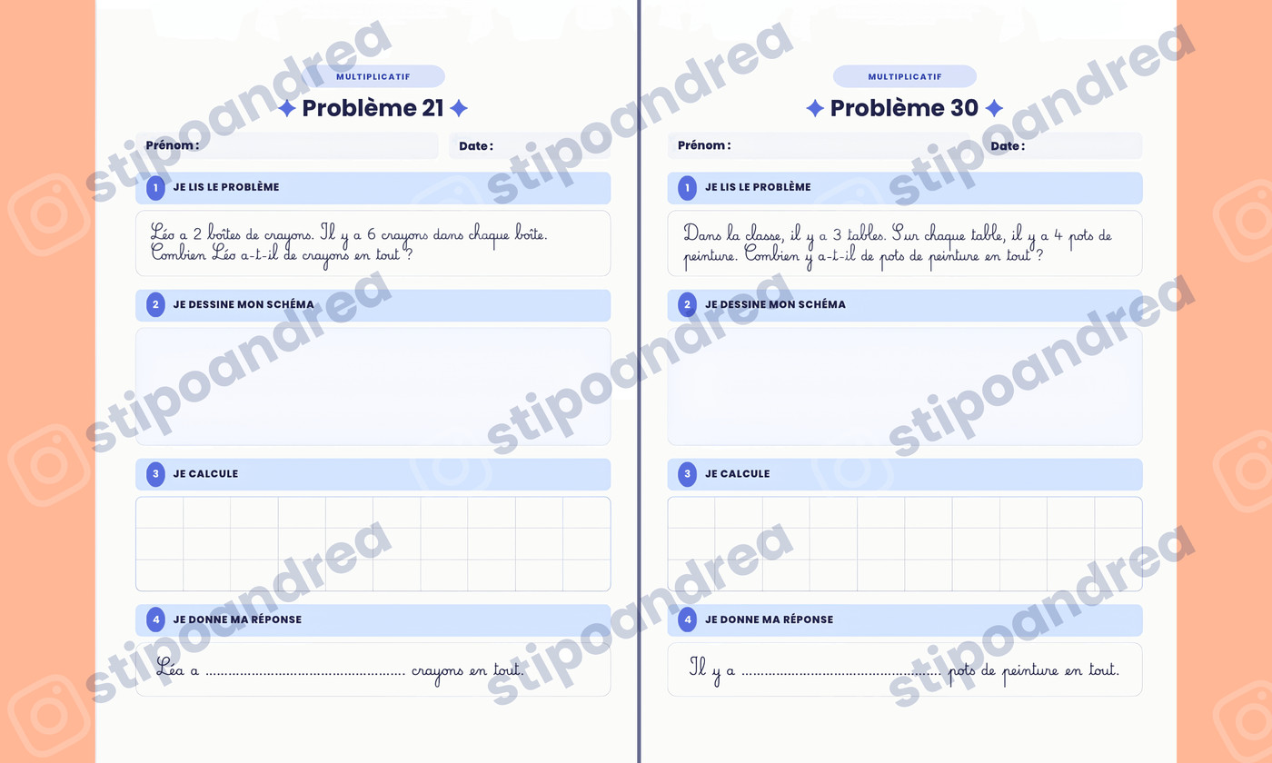 Aperçu problèmes maths à imprimer 
