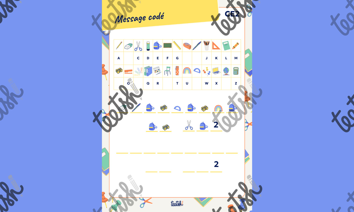Aperçu Activités de rentrée Cycles 2 et 3 - Teetsh - Message Codé