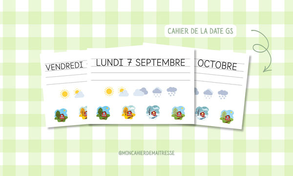 Cahier Date Grande Section Période 1 - Aperçu