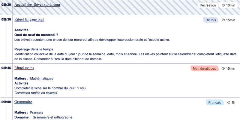 Exemple de cahier journal CE2 - aperçu