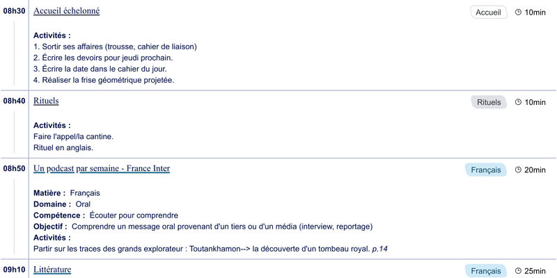 Exemple de cahier journal CM1 - aperçu