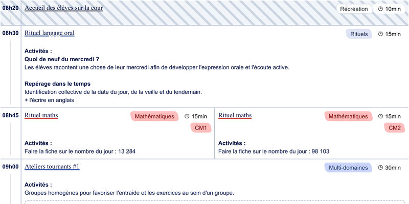 Exemple de cahier journal CM1-CM2 - aperçu