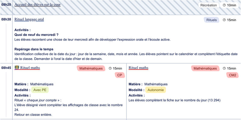 Exemple de cahier journal CP-CM2 - aperçu