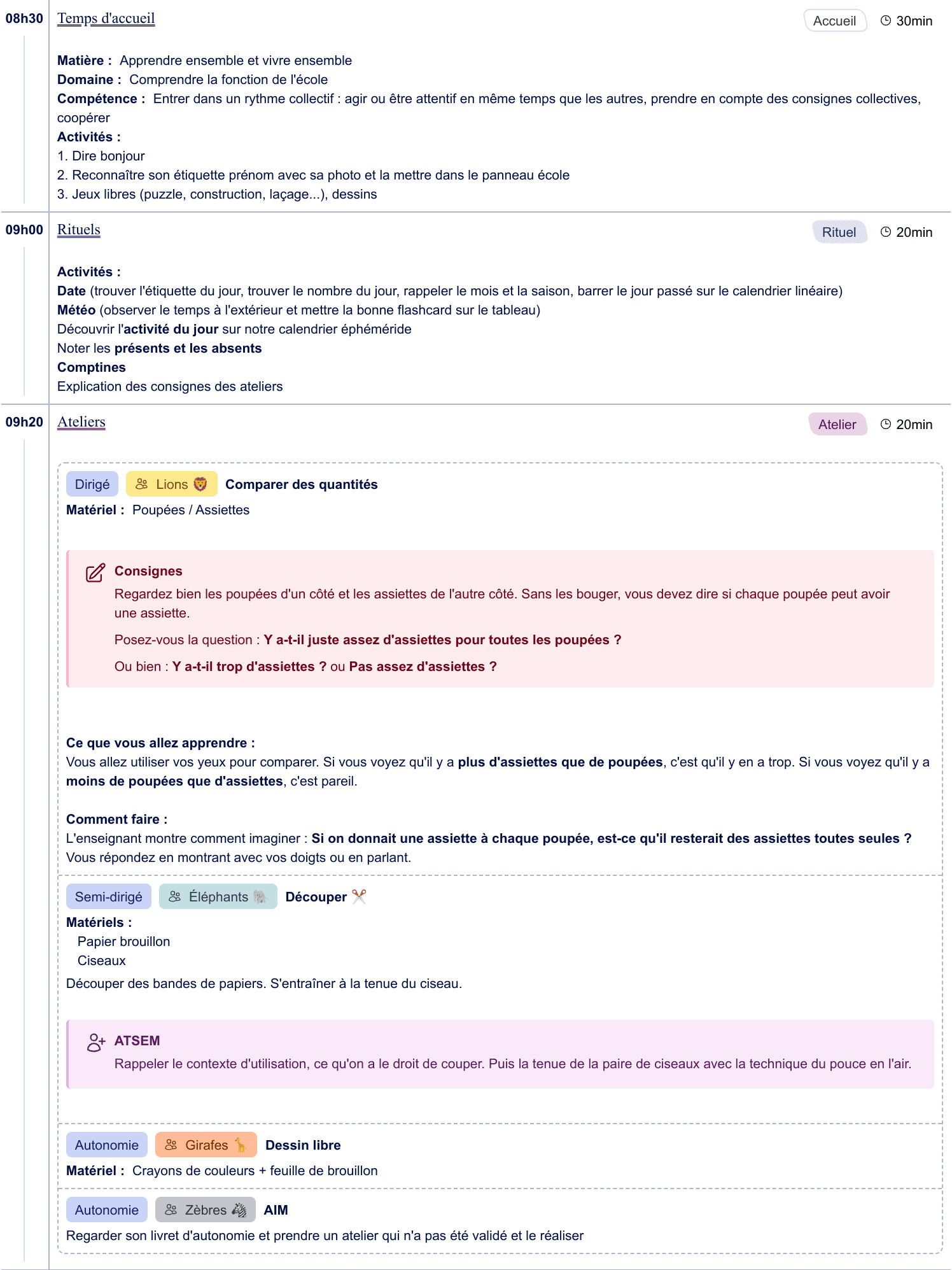 Exemple de cahier journal MS - aperçu