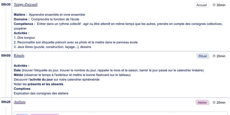 Exemple de cahier journal PS - aperçu