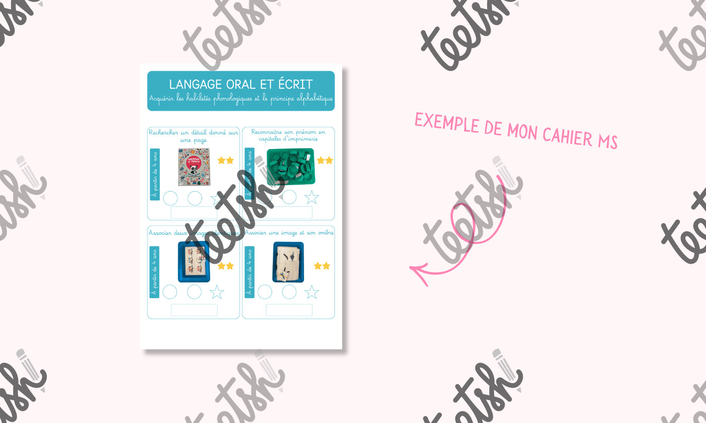 Cahier de suivi des apprentissages 🌟 Ateliers autonomes · Moyenne Section 