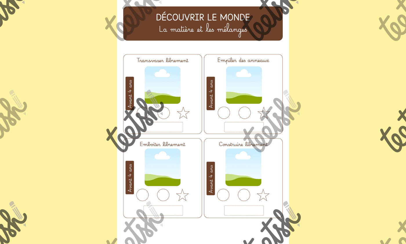 Cahier suivi des apprentissages PS moncahierdemaitresse