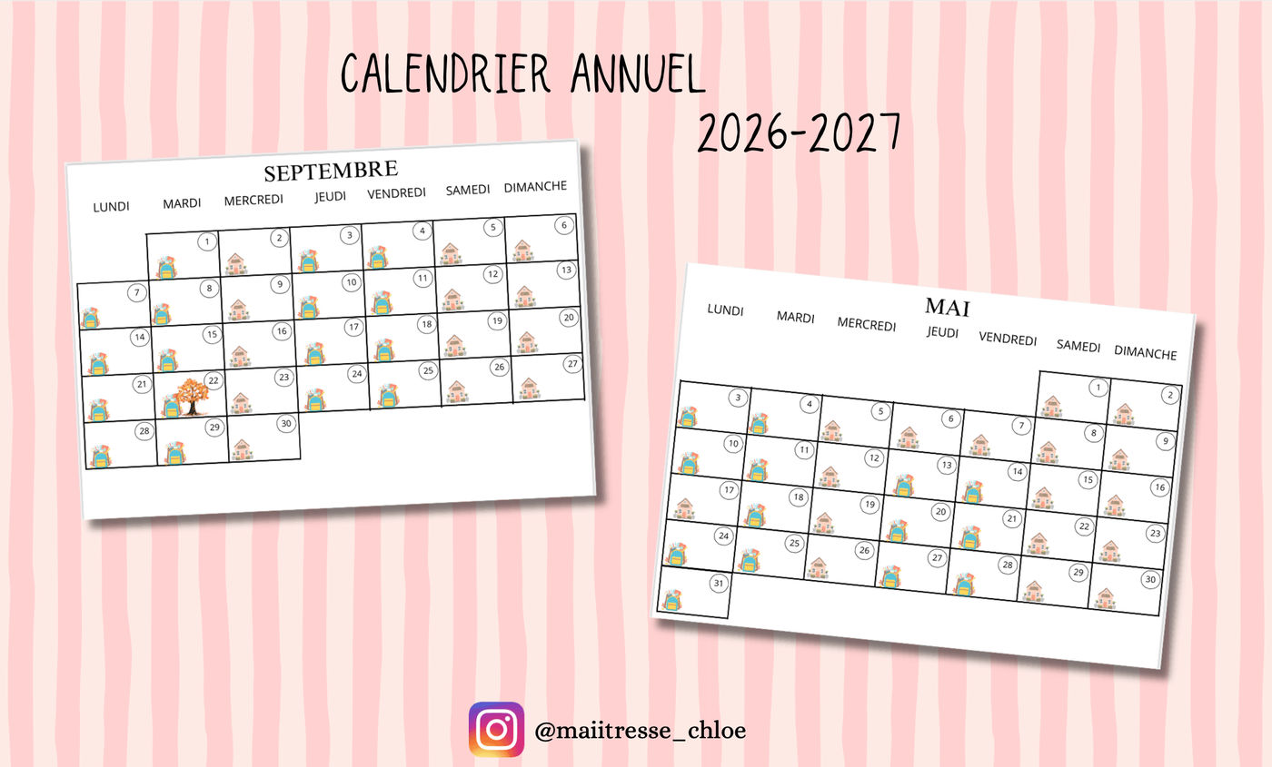 Calendrier Scolaire 2026 2027 Imprimer Maternelle Calendrier Scolaire 2026 2027 Imprimer Maternelle
