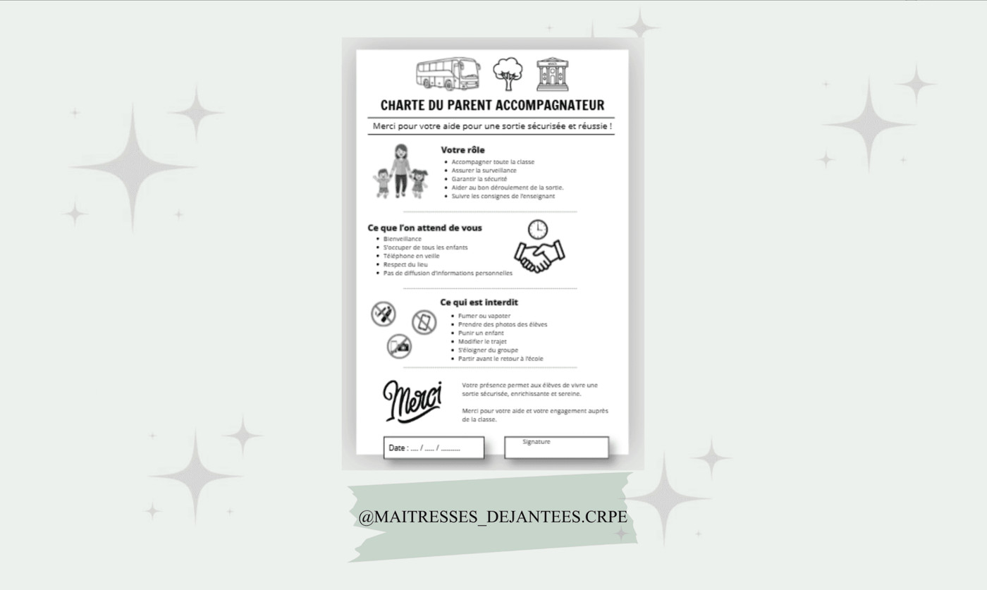 Charte parents accompagnateurs Maitresses Déjantées