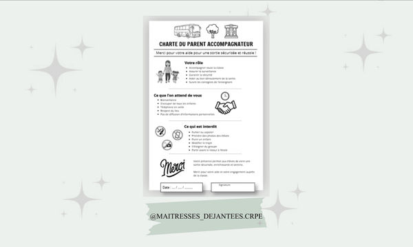 Charte parents accompagnateurs Maitresses Déjantées