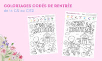 Aperçu Coloriage codés rentrée Maitresse Romy Vignette 1