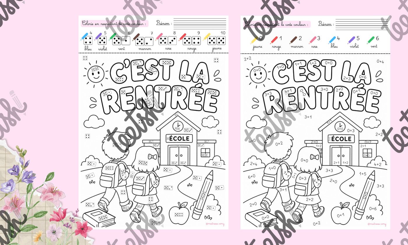 Aperçu Coloriage codés rentrée Maitresse Romy Vignette 3