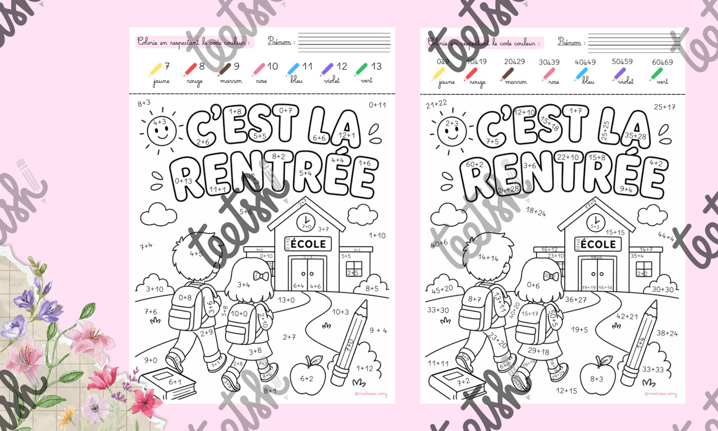 Aperçu Coloriage codés rentrée Maitresse Romy Vignette 4