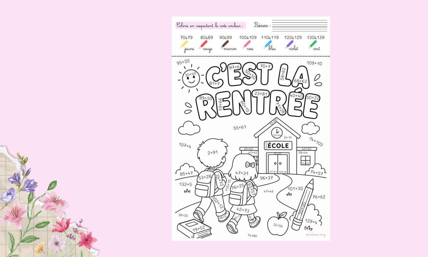 Aperçu Coloriage codés rentrée Maitresse Romy Vignette 5