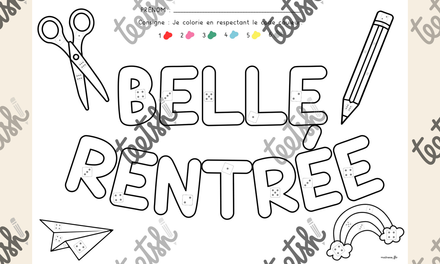 Aperçu coloriage numeration crayons Maitresse Flo Visuel 2